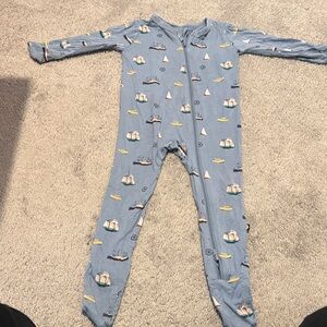 Kyte BABY Blue Sailboat Print Kids Footie